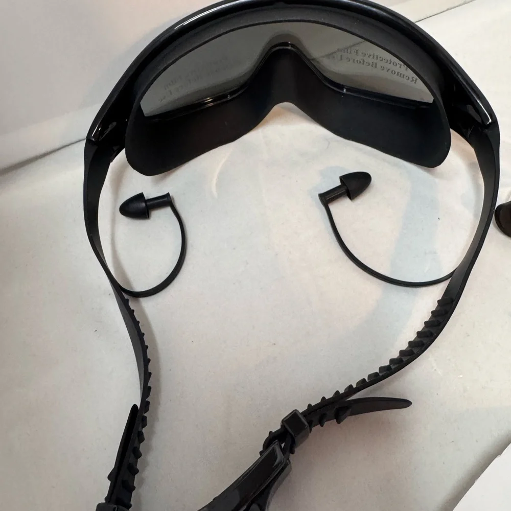 NIB Black with Silver Swimming Goggles